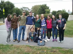 Alex and members of the Archaeology and History Club