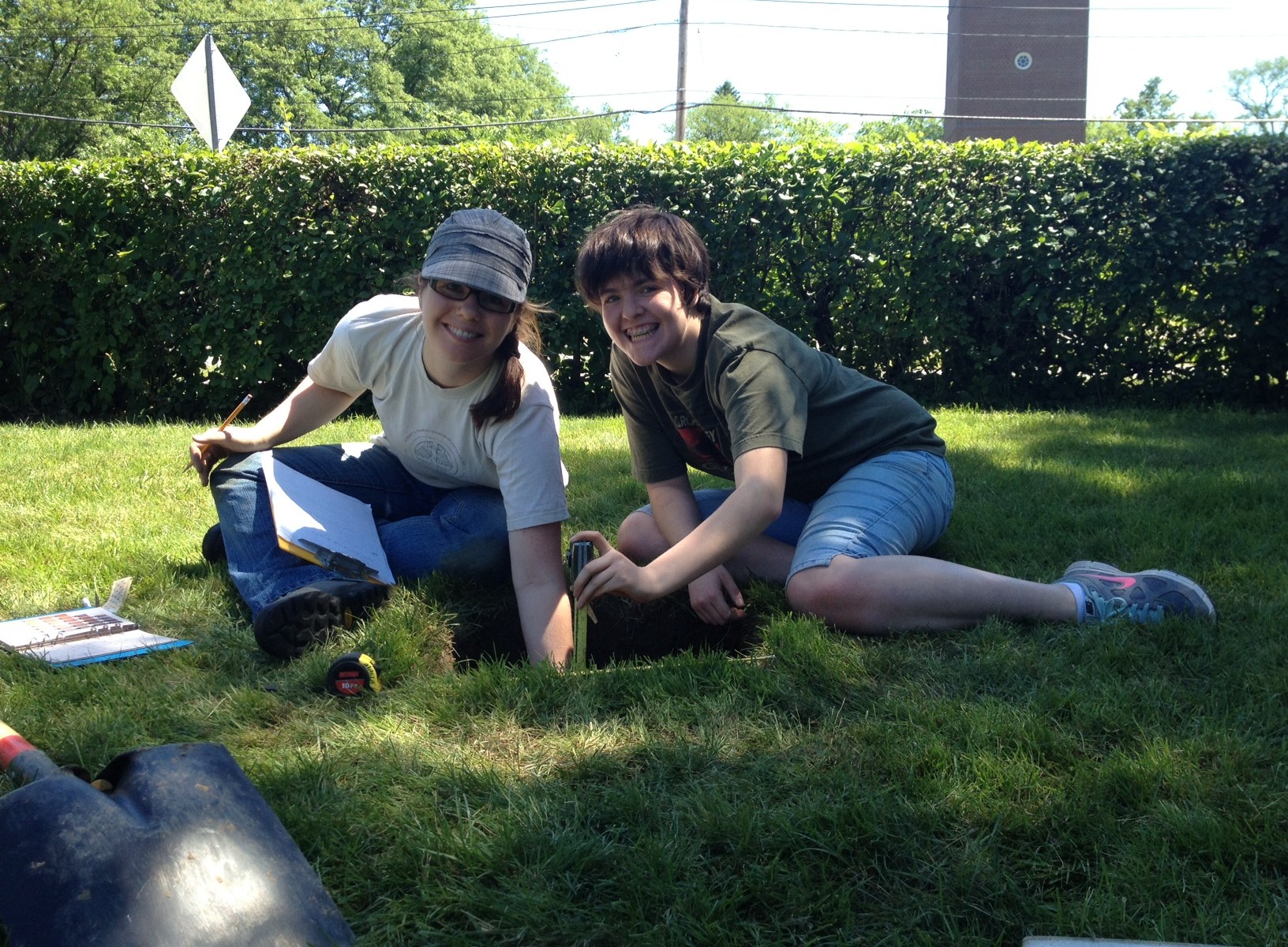 Alex and Marla excavated on campus