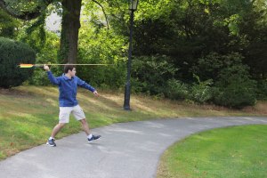 Jacob using the atlatl
