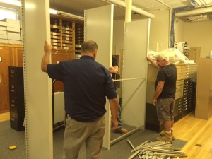 Shelving installation in progress