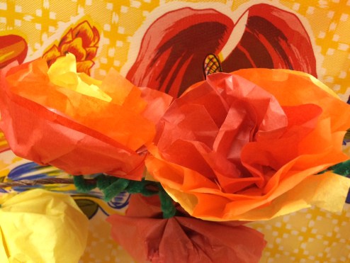 Tissue paper marigolds