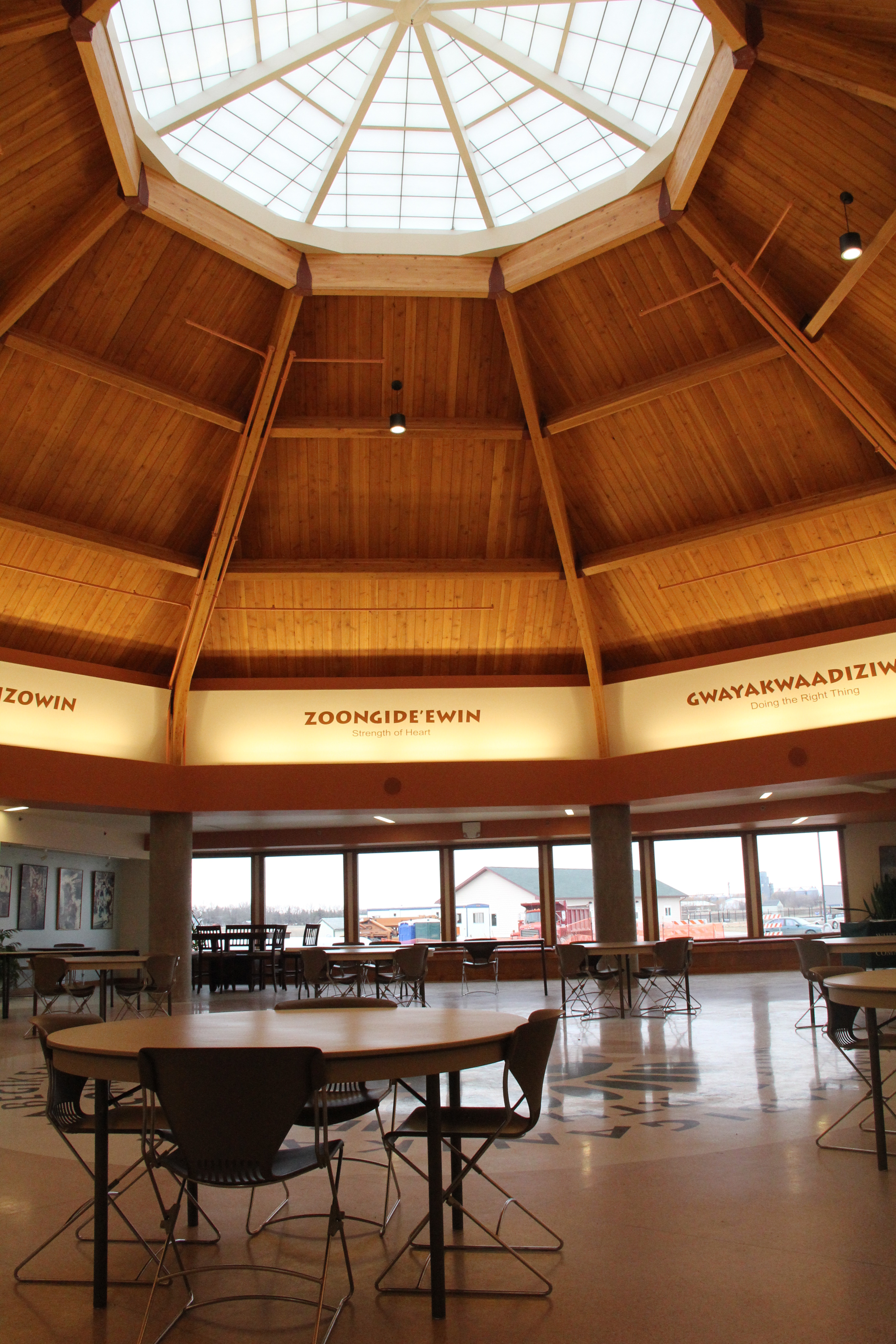 Image of the drum hall at the White Earth tribal college, taken March 2016.