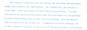 Warren Moorehead complains about a special advisory committee in a letter to the Headmaster.