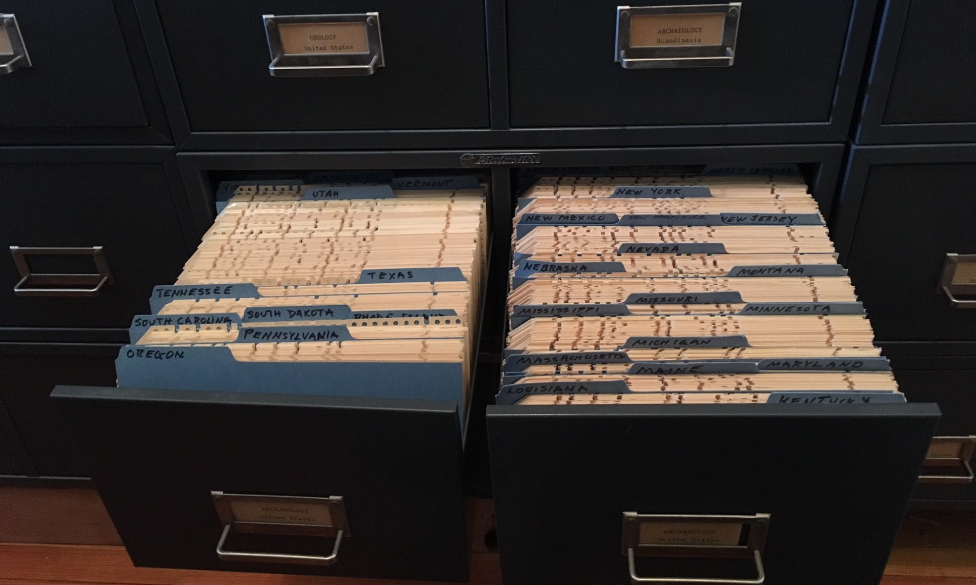 Drawers of punch cards