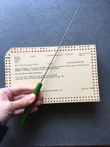 Punch card with sorter