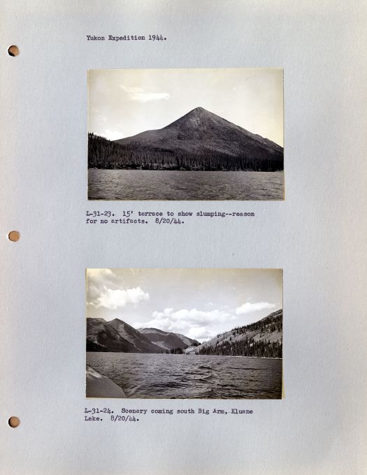 Example of an Andover-Harvard Yukon Expedition photographs page, with images from 1944.