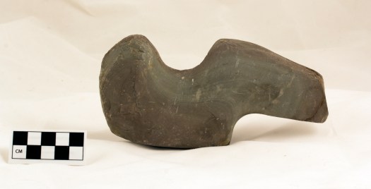 Image of a large birdstone preform showing an early stage of manufacturing birdstones.