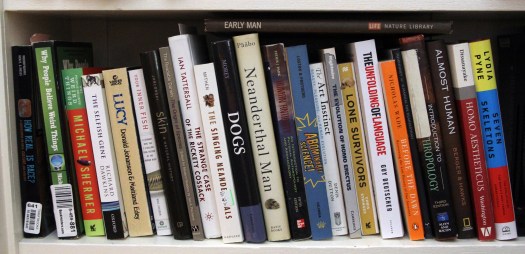 Image of books used in Human Origins course.