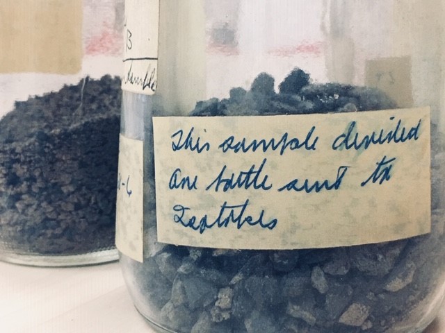 Part of this carbon sample sent to Isotopes lab for radiocarbon dating.